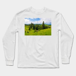 green hills panorama Long Sleeve T-Shirt